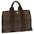 Hermès HERMES Fourre ToutPM Hand Bag Canvas Leather Brown Auth nh534 Cotton  ref.532561