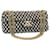 CHANEL Flap Chain Matelasse Shoulder Bag Fabric Navy White CC Auth hs789 Navy blue Cotton  ref.533885