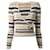 Blusa / suéter Chanel Striped Camelia Flower Preto Multicor Bege Algodão  ref.533970