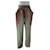 Twin Set Pants, leggings Brown Green Viscose Linen  ref.533992