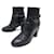 ZAPATOS CHANEL BOTAS CON HEBILLA G28593 Cuero negro 39 los zapatos de cuero  ref.534995