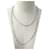 NEW CHANEL NECKLACE SAUTOIR PEARLS AND SILVER METAL CHAIN NEW NECKLACE Silvery  ref.535032