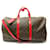NEW LOUIS VUITTON KEEPALL TRAVEL BAG 50 RED LEATHER MONOGRAM CROSSBODY BAG Brown Cloth  ref.535139