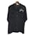 [Usado] BURBERRY 20Camisa SS Randall Camisa preta de seda artificial M Masculina Preto Raio  ref.535221