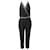 Diane von Furstenberg Caroline macacão embelezado de sobrepeliz em triacetato preto Sintético  ref.535482