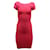 Herve Leger Off-Shoulder Bondage Dress in Pink Rayon Cellulose fibre  ref.535499