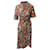 Robe drapée à imprimé fleuri Ganni en soie multicolore  ref.535508