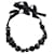 Marni Black Beaded Necklace with Brass Leaves  ref.535537