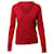 Suéter Herve Leger con cuello en V en rayón rojo Roja Rayo Fibra de celulosa  ref.535552