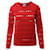 Herve Leger Pullover con fasciatura in maglia elasticizzata in rayon rosso Raggio Fibra di cellulosa  ref.535582