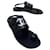 Sandale tong Chanel en cuir noir TAILLE 38,5  ref.536031