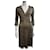 Diane Von Furstenberg DvF Julian vintage edition robe portefeuille en jersey de soie Marron Noir  ref.536143
