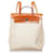 Hermès Hermes White Herbag Canvas Backpack Orange Leather Cloth Pony-style calfskin Cloth  ref.536305