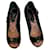 Chanel Sandálias de plataforma Preto Couro  ref.536968