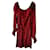 Robe mini en mousseline de soie Yves Saint Laurent Bordeaux Multicolore  - vue 1