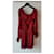 Robe mini en mousseline de soie Yves Saint Laurent Bordeaux Multicolore  - vue 3