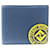 *FENDI FENDI Fendi stamp wallet Portefeuille à deux volets avec logo FF (sans porte-monnaie) cuir homme bleu marine marine x système jaune  ref.537313