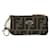 *FENDI FENDI motif Zucca porte-monnaie porte-monnaie porte-clés avec plaque marron marron homme femme Cuir  ref.537320