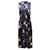 Vince – Taillengerafftes, plissiertes Blumenkleid aus marineblauem Polyester  ref.538399