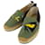 Fendi FENDI Bag Bugs Monster Espadrille Zapatos sin cordones Hombres # 7 25.5cm caqui Lienzo  ref.538729