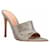 Gianvito Rossi Silver glitter point toe heeled mules Silvery  ref.539322