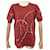 Hermès NEW HERMES TSHIRT TWILLY M EMBROIDERED TUNIC 38 IN COTTON & SILK RED TOMETTE  ref.539403