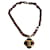 Chanel Long necklaces Brown Gold hardware Resin  ref.540186