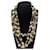 Chanel CC A16K Logo Perla larga barroca 3 collar de hilo con etiqueta de caja Blanco Metal  ref.541193