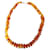 Autre Marque Natural transparent amber necklace with veins Orange Metal  ref.541513
