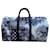 Louis Vuitton keepall 50 Bandana White Blue Leather  ref.542161