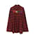 *BALENCIAGA Camisa de manga comprida com bordado frontal ajuste normal Vermelho Algodão  ref.542883
