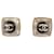 NINE EARRINGS CHANEL SQUARE LOGO CC & STRASS METAL GOLD EARRINGS Golden  ref.543102