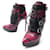 CHAUSSURES YVES SAINT LAURENT BOTTINES JANIS 335223 37 CUIR PYTHON ROUGE BOOTS Cuirs exotiques  ref.543129