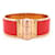 Hermès HERMES CHARNIERE UNI ORANGE ENAMEL BRACELET ROSE GOLD PLATED FINISH BANGLE  ref.543167