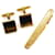 [Usado] prendedor de gravata masculino Christian Dior Christian Dior 2 Conjunto de Abotoaduras de Peças Dourado Banhado a ouro  ref.544992