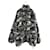 BALENCIAGA Oversize-Blouson aus Boa-Fleece mit Entenmuster in Grau Polyester  ref.545004
