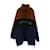 BALENCIAGA  logo fleece track blouson track jacket brown / blue Wool  ref.545115