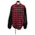 Balenciaga Sleeve Switching Shirt Jacket Plaid Herren GRÖSSE XXS (XS oder kleiner) Balenciaga Rot Baumwolle  ref.545116