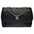Beautiful Chanel Timeless/Classic flap bag medium handbag 25 cm in navy quilted leather, garniture en métal doré Black  ref.545908