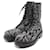 *Balenciaga BALENCIAGA Lace-up Boots Logo Fabric Black Light Gray Cloth  ref.546124
