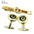 [Usado] Gemelos Dior Gemelos Clip de corbata Logotipo de hombre Marca de CD Negro Plata Dorado Chapado en oro  ref.546787
