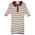* Chanel CHANEL Border Short Sleeve Knit Ribbing Elastic Tops Cut and Sewn Cotton White Bordeaux Ladies Red  ref.546807