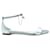 Alexander Mcqueen Flache Sandalen aus metallisch silbernem Leder  ref.547237