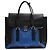 3.1 Phillip Lim Bolsa Pashli de couro com relevo preto e azul