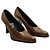 Bruno Magli Brown Leather Embossed Vintage Heels - view 2