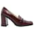 Miu Miu Burgundy Vintage Block Heels Red Dark red Leather  ref.548000