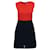 Céline Vestido rojo y azul marino Roja Seda  ref.548013
