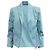 Alice + Olivia Cazadora Biker De Piel De Cordero Azul Bebé