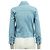 Alice + Olivia Cazadora Biker De Piel De Cordero Azul Bebé - vista 3