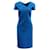 Roland Mouret Kurzärmliges blaues schmal geschnittenes Kleid Viskose Zellulosefaser  ref.548144